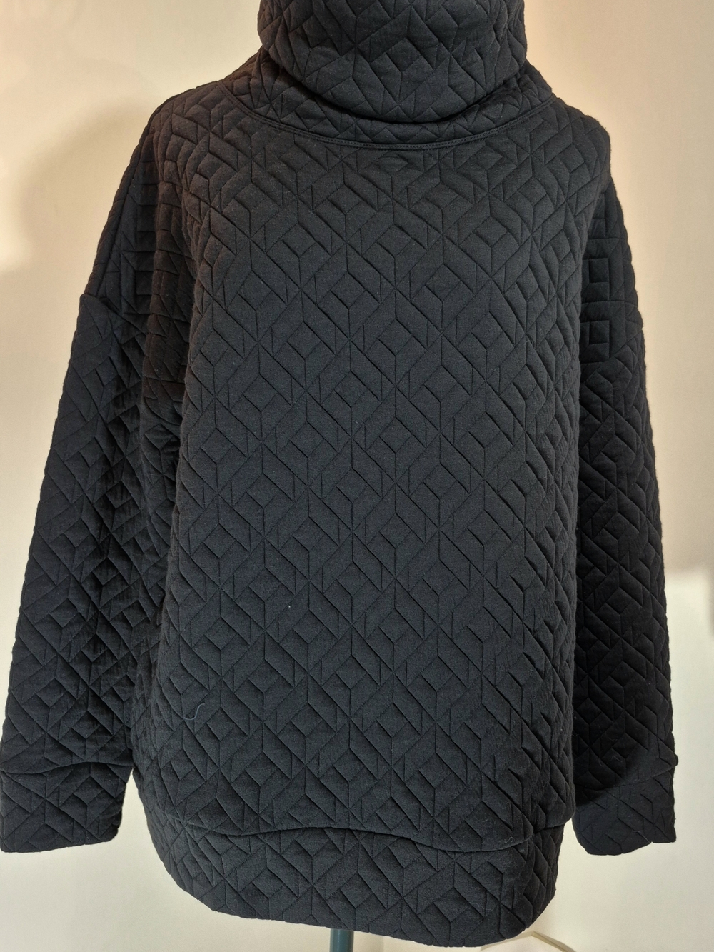 GAP Black Quilted Cowl Neck Sweater